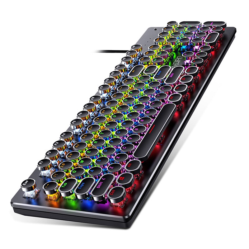 Teclado Gamer Mecánico Teclas Redondas Led Rgb + Envio Gratis