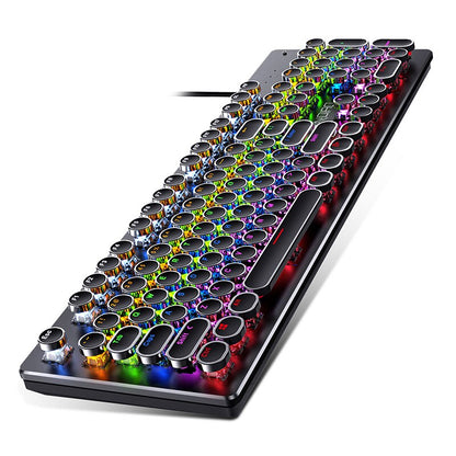 Mechanical Gamer Keyboard Round Keys RGB LED + Free Shipping 