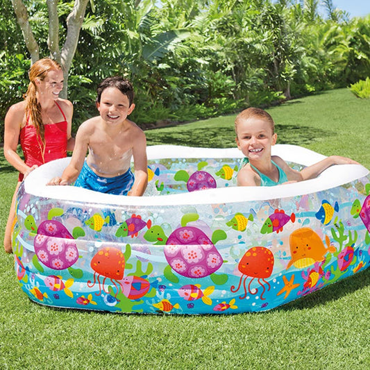 Piscina Infantil Inflable Con Piso Hexagonal Acolchado