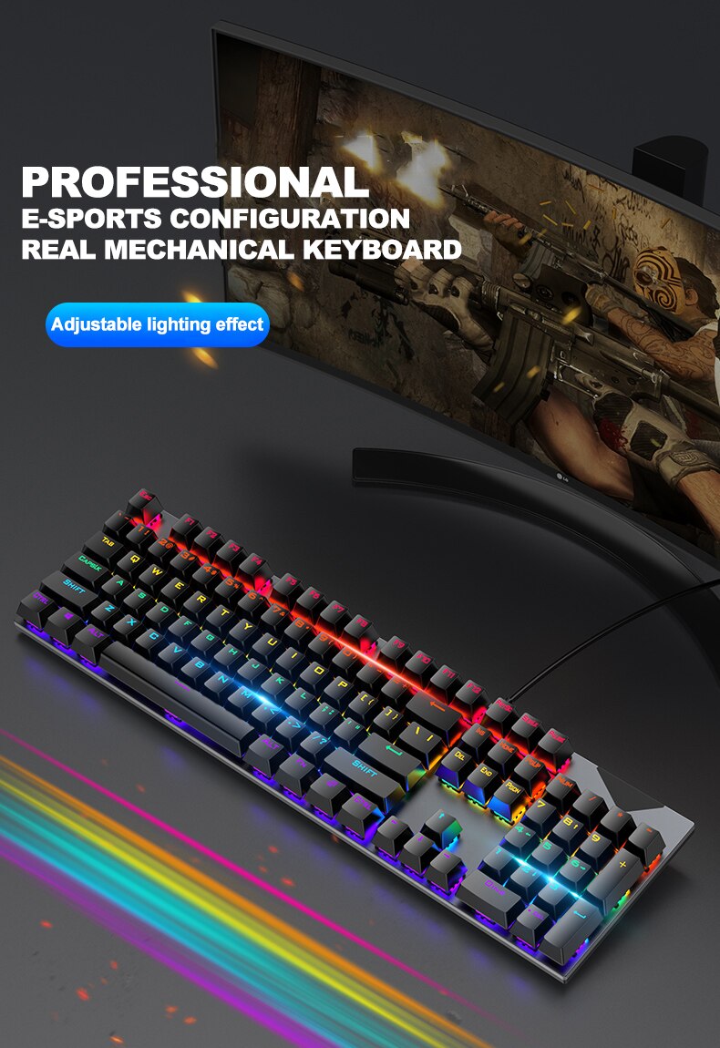 Aoas M-700 USB Mechanical Gamer Keyboard With RGB Lights