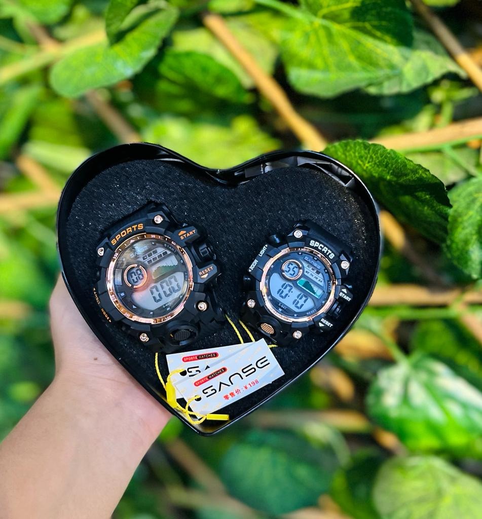 Relojes Pareja Sanse Digital Estuche Amor Multifuncion Led