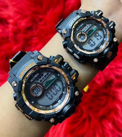 Sanse Couple Watches Digital Case Love Multifunction Led