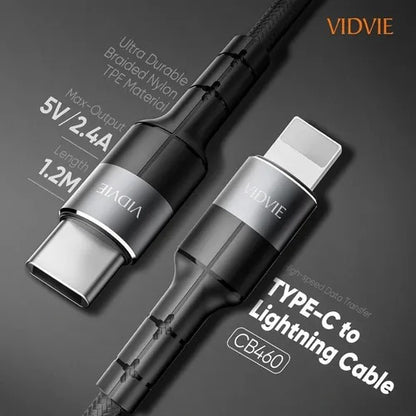 Cable De Carga Inteligente Para Celular Tipo C A Iphone Lightning Vidvie 1.2m