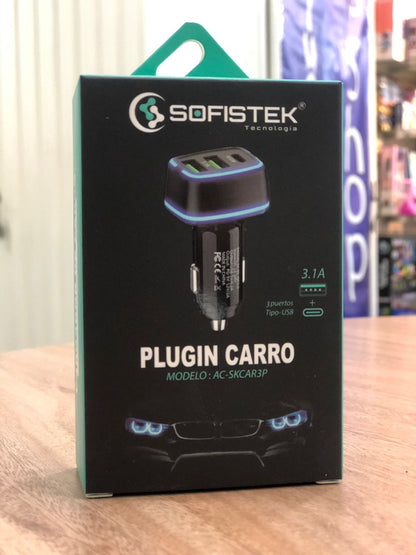 Cargador De Celular Para Carro Sofistek 3 Puertos