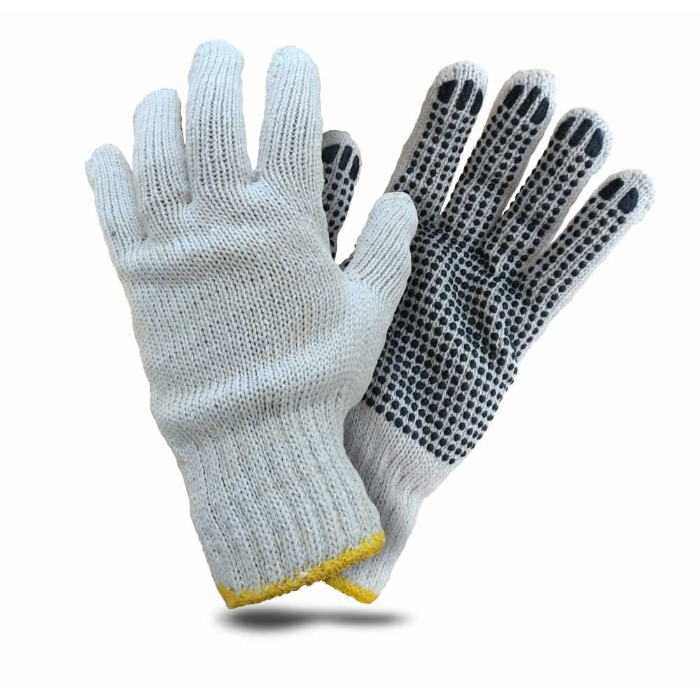 Non-slip pigmented yarn glove 