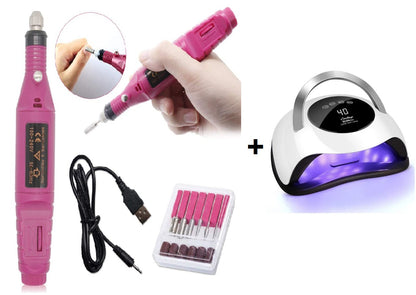 Nail Combo Kit Nail Polisher + LED Lamp Nail Dryer