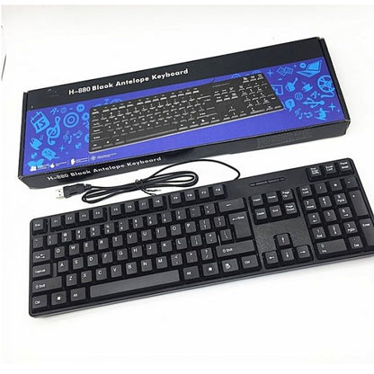 Combo Teclado Mouse Oficina  con Ñ Alambrico Usb H-8810 Para Pc