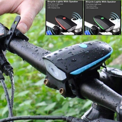 Rechargeable Bicycle Headlight with Whistle and 3 Light Modes 