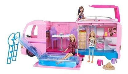 Supercaravana De Barbie Camper Con Piscina Y Tobogán