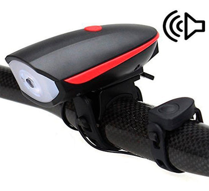 Rechargeable Bicycle Headlight with Whistle and 3 Light Modes 