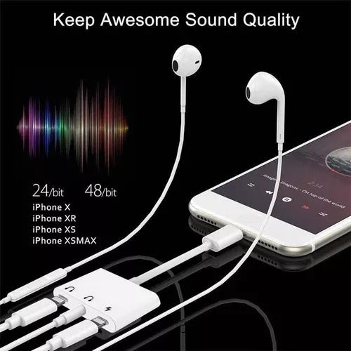 Lightning to 3.5mm Audio and Charging Adapter for iPhone 3 in 1 