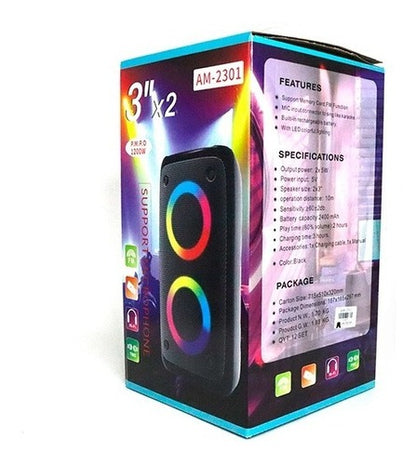 Parlante Bocina Bluetooth Portatil Rgb AM--2301