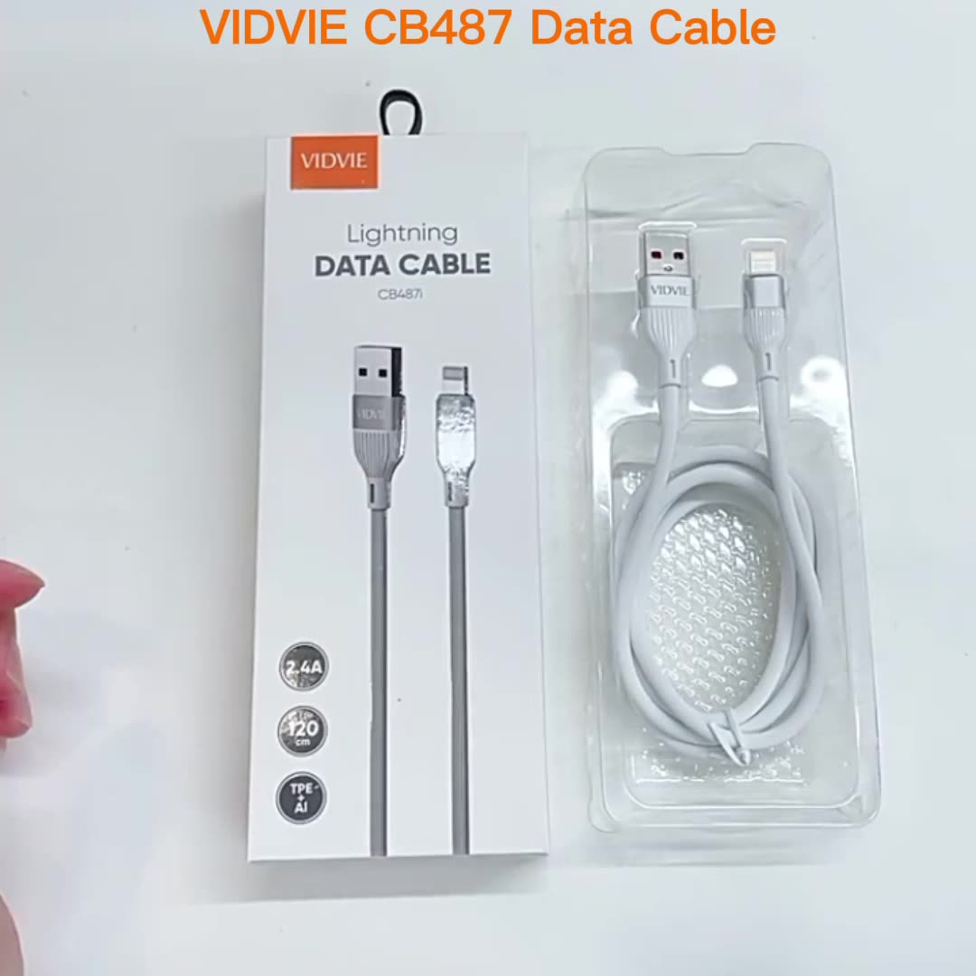 Cable De Datos Y Carga Inteligente Para Celular Vidvie Lightning Usb A Iphone 2.4A