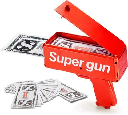 Cash Money Super Gun Party Money Launcher Gun + 50 Bills