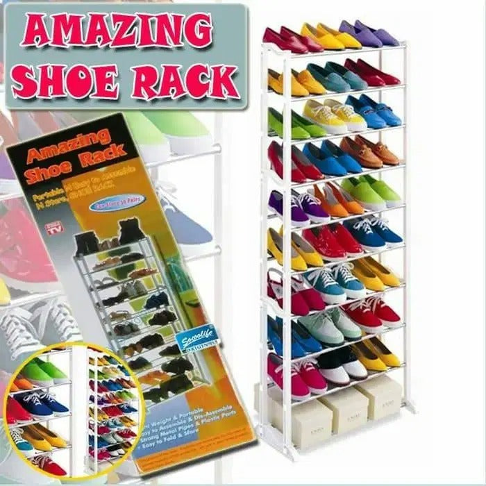 Shoe Organizer 30 Pairs Shoe Rack 10 Levels