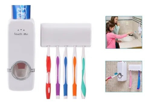 Toothpaste Dispenser Toothbrush Holder