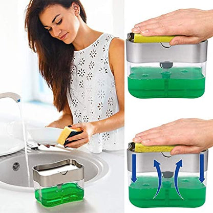 Soap dispenser with sponge