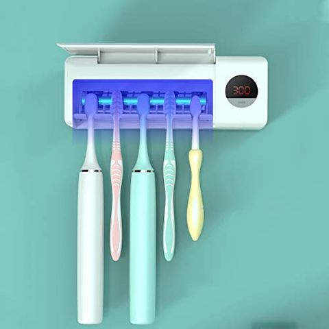 Toothbrush Sterilizer Holder + Toothpaste Dispenser