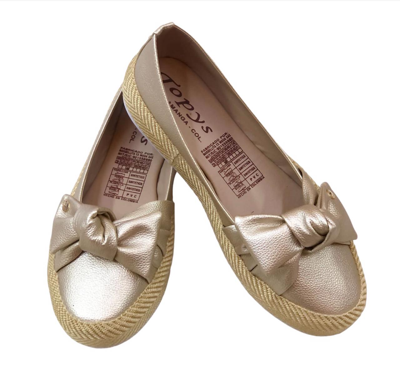 Champagne Colored Ladies Loafers Shoes With Bow