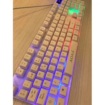 Combo Gamer Teclado Con Luces + Mouse Retro Iluminado M400