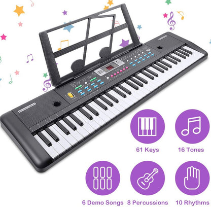 Semi Professional Piano 61 Keys Keyboard MQ-6111 + Free Shipping 