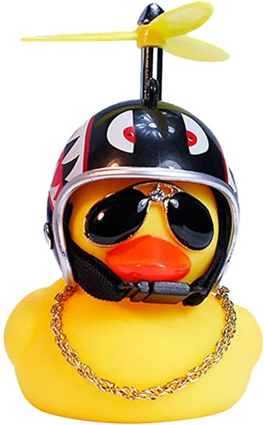 Duckling Traveling Duck With Helmet Propeller Glasses Chain For Bike Motorcycle